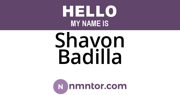 Shavon Badilla