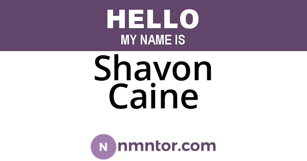 Shavon Caine