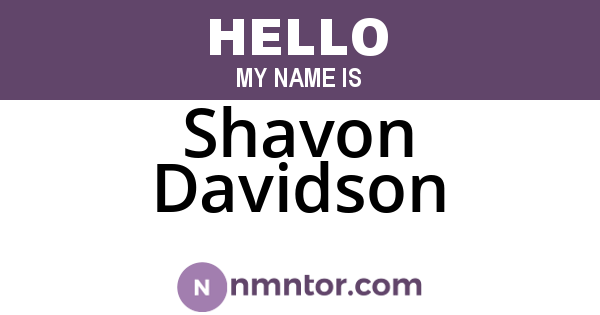 Shavon Davidson