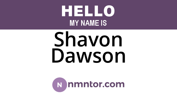 Shavon Dawson
