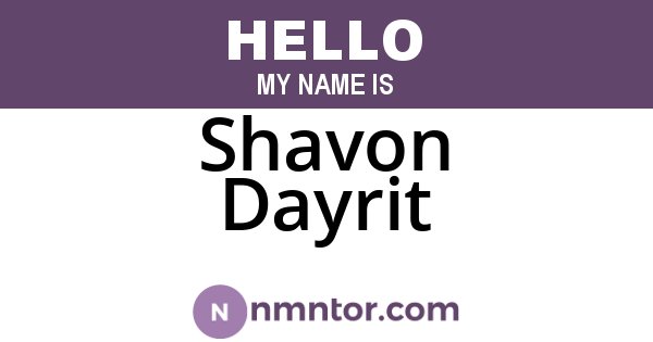 Shavon Dayrit