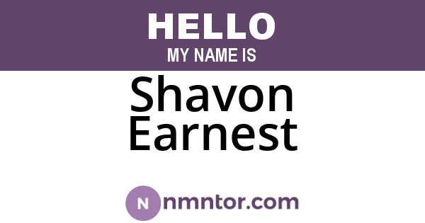Shavon Earnest