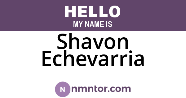 Shavon Echevarria