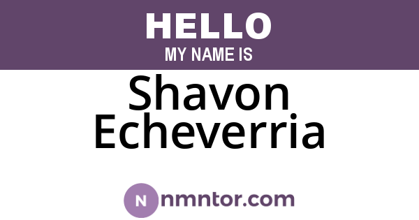 Shavon Echeverria