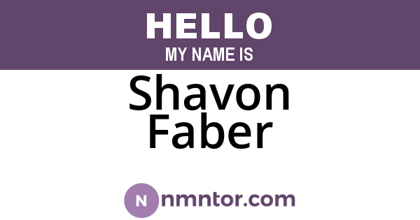 Shavon Faber