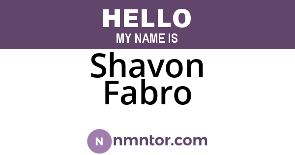 Shavon Fabro