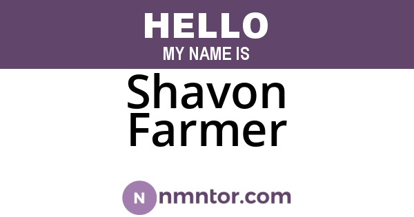 Shavon Farmer