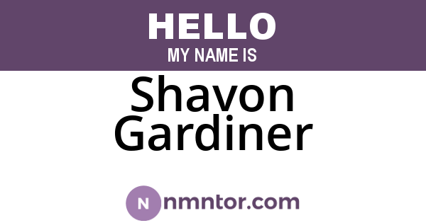 Shavon Gardiner