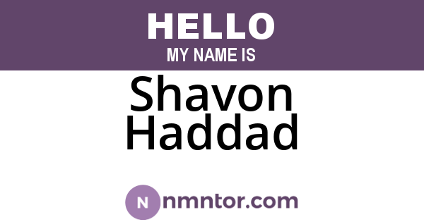 Shavon Haddad