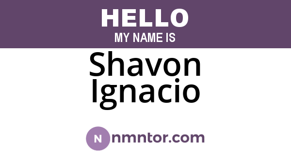 Shavon Ignacio