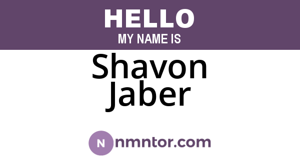 Shavon Jaber