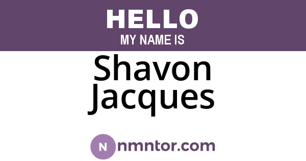 Shavon Jacques