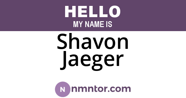 Shavon Jaeger
