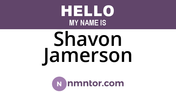 Shavon Jamerson
