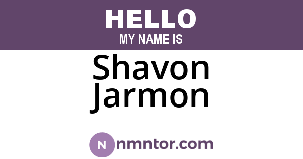 Shavon Jarmon