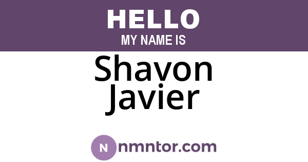 Shavon Javier