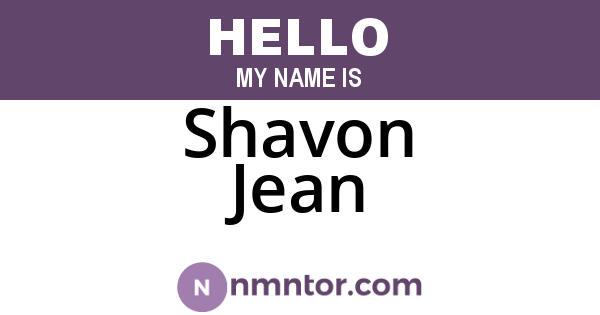 Shavon Jean