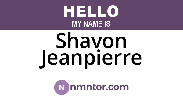 Shavon Jeanpierre