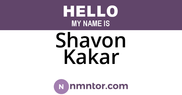 Shavon Kakar