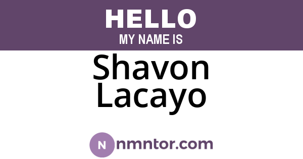 Shavon Lacayo