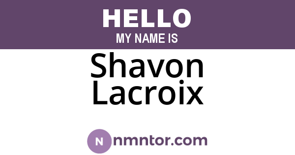 Shavon Lacroix