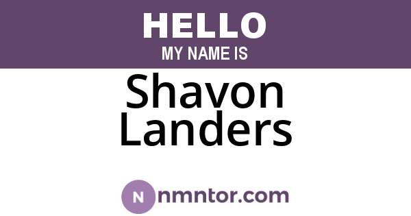 Shavon Landers