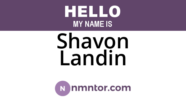 Shavon Landin
