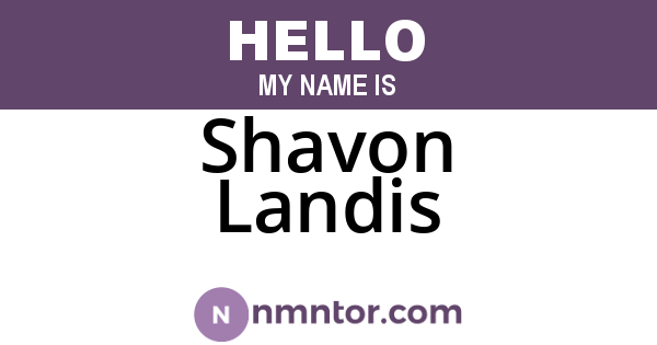 Shavon Landis