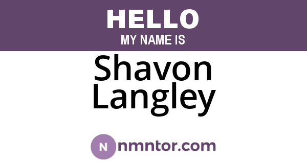 Shavon Langley