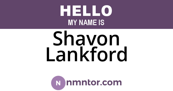 Shavon Lankford