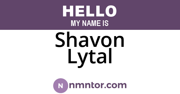 Shavon Lytal