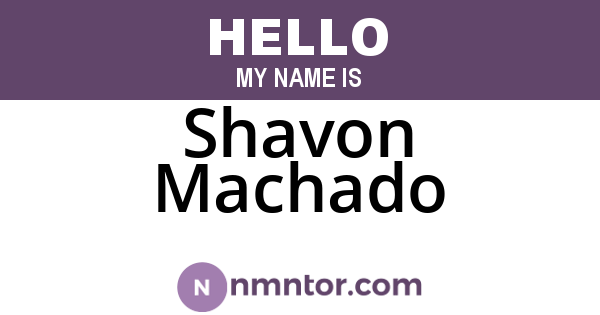 Shavon Machado