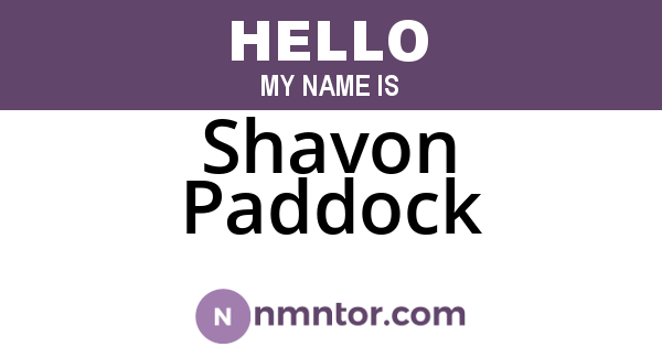 Shavon Paddock