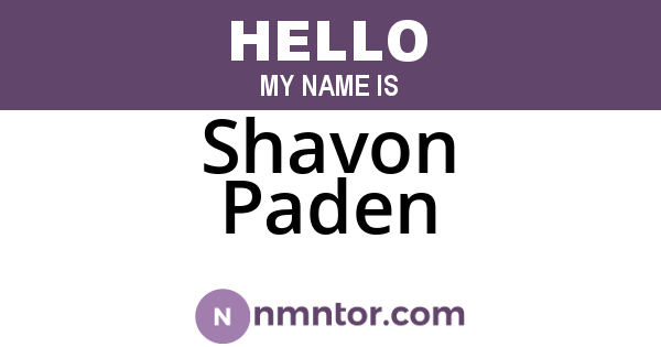 Shavon Paden