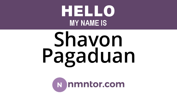 Shavon Pagaduan