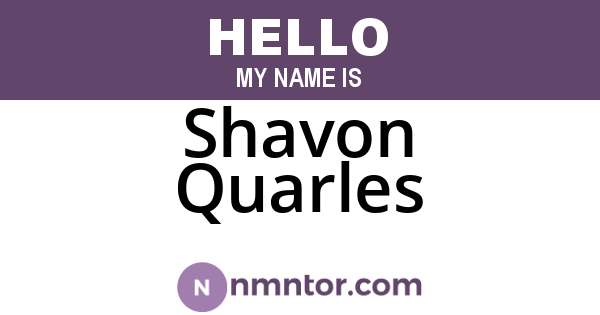 Shavon Quarles