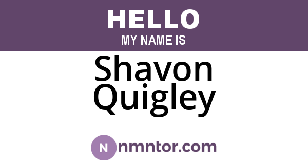 Shavon Quigley