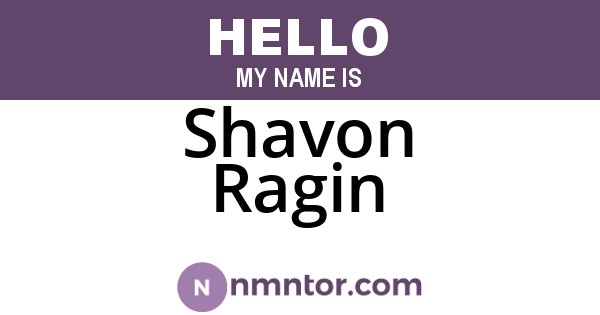 Shavon Ragin