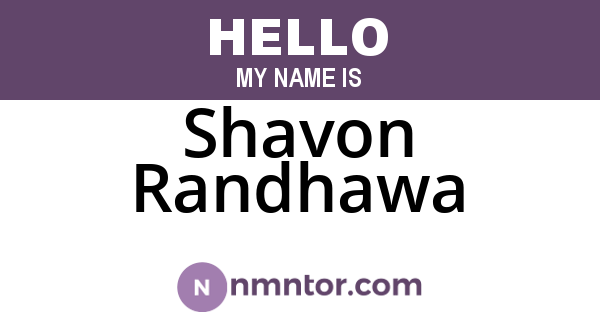 Shavon Randhawa