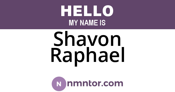 Shavon Raphael