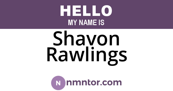 Shavon Rawlings