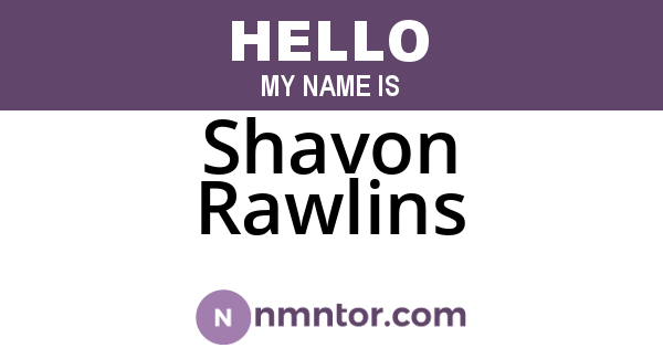 Shavon Rawlins