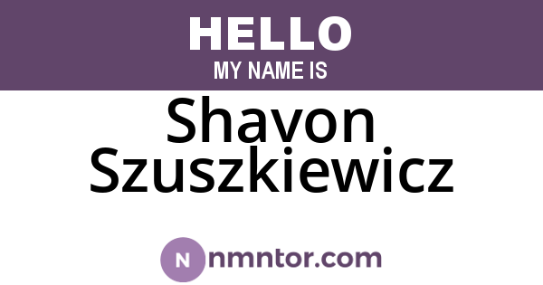 Shavon Szuszkiewicz