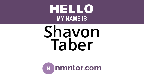 Shavon Taber