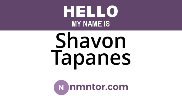 Shavon Tapanes