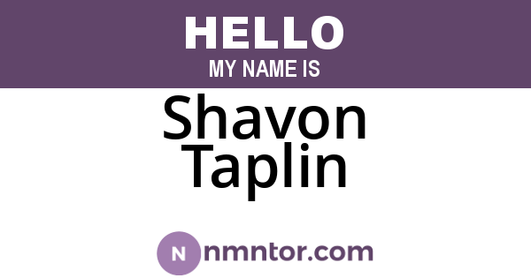 Shavon Taplin