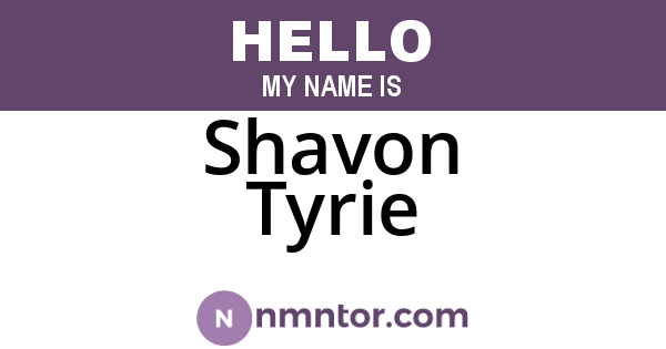 Shavon Tyrie