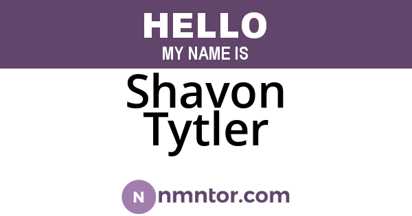 Shavon Tytler