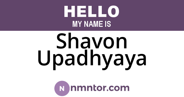 Shavon Upadhyaya