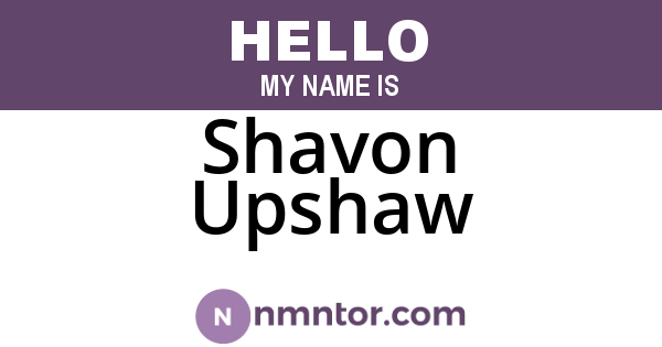 Shavon Upshaw